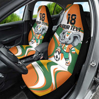 Custom Ivory Coast Football Car Seat Cover Les Elephants Mascot - Wonder Print Shop