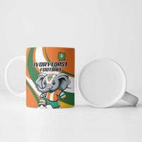 Custom Ivory Coast Football Ceramic Mug Les Elephants Mascot - Wonder Print Shop
