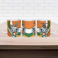 Custom Ivory Coast Football Ceramic Mug Les Elephants Mascot - Wonder Print Shop
