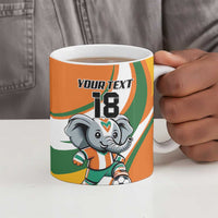 Custom Ivory Coast Football Ceramic Mug Les Elephants Mascot - Wonder Print Shop