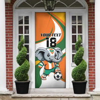 Custom Ivory Coast Football Door Cover Les Elephants Mascot - Wonder Print Shop