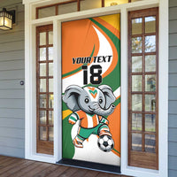 Custom Ivory Coast Football Door Cover Les Elephants Mascot - Wonder Print Shop