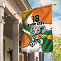 Custom Ivory Coast Football Garden Flag Les Elephants Mascot - Wonder Print Shop