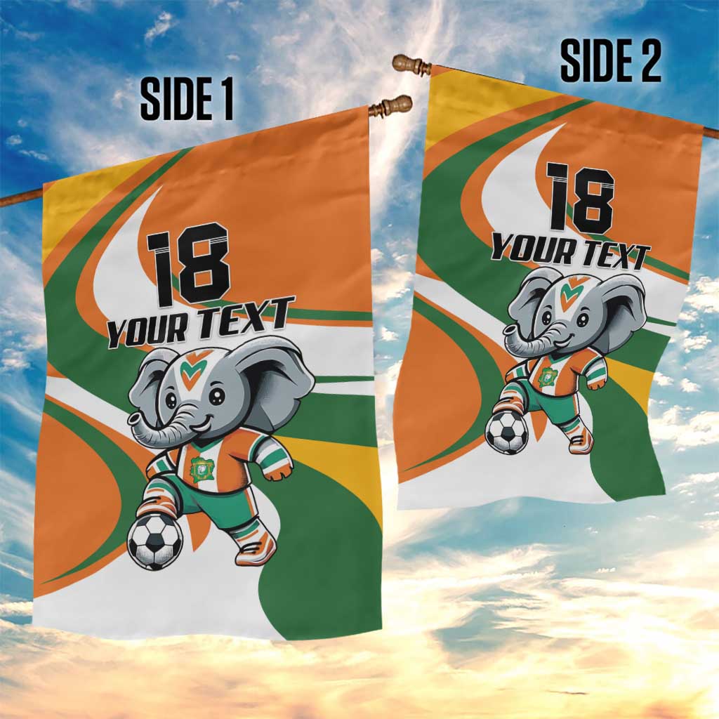 Custom Ivory Coast Football Garden Flag Les Elephants Mascot - Wonder Print Shop