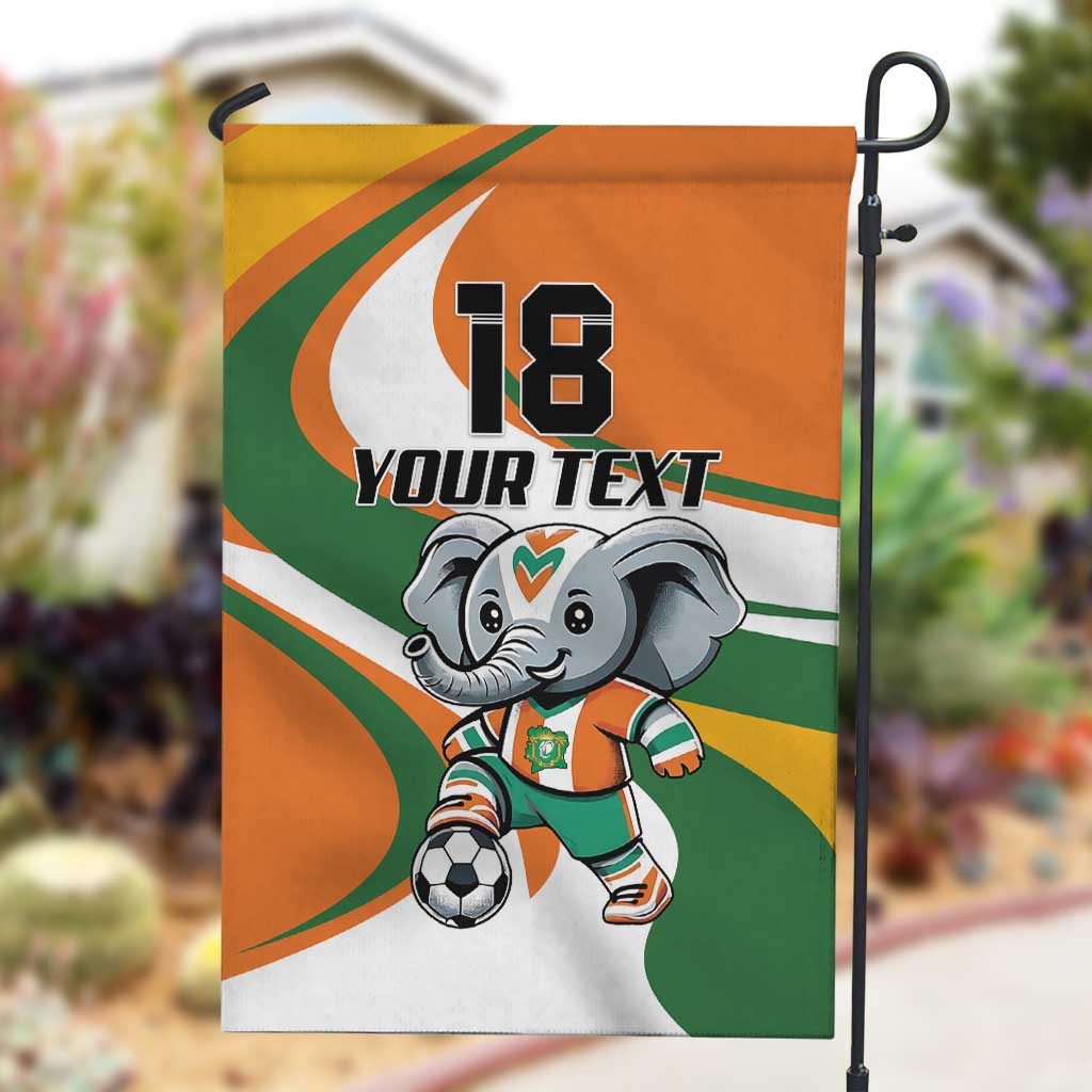 Custom Ivory Coast Football Garden Flag Les Elephants Mascot - Wonder Print Shop