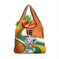 Custom Ivory Coast Football Grocery Bag Les Elephants Mascot - Wonder Print Shop