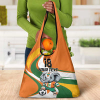 Custom Ivory Coast Football Grocery Bag Les Elephants Mascot - Wonder Print Shop