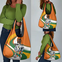 Custom Ivory Coast Football Grocery Bag Les Elephants Mascot - Wonder Print Shop