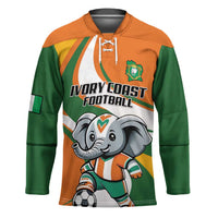 Custom Ivory Coast Football Hockey Jersey Les Elephants Mascot - Wonder Print Shop