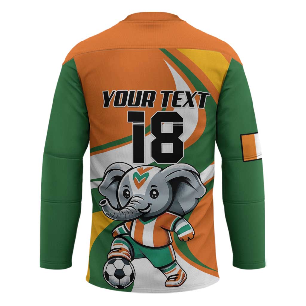 Custom Ivory Coast Football Hockey Jersey Les Elephants Mascot - Wonder Print Shop
