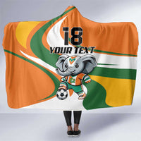 Custom Ivory Coast Football Hooded Blanket Les Elephants Mascot - Wonder Print Shop
