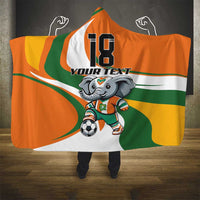 Custom Ivory Coast Football Hooded Blanket Les Elephants Mascot - Wonder Print Shop