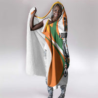 Custom Ivory Coast Football Hooded Blanket Les Elephants Mascot - Wonder Print Shop