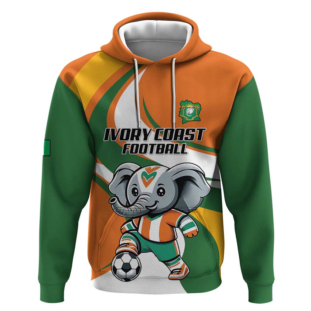 Custom Ivory Coast Football Hoodie Les Elephants Mascot - Wonder Print Shop