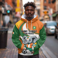 Custom Ivory Coast Football Hoodie Les Elephants Mascot - Wonder Print Shop