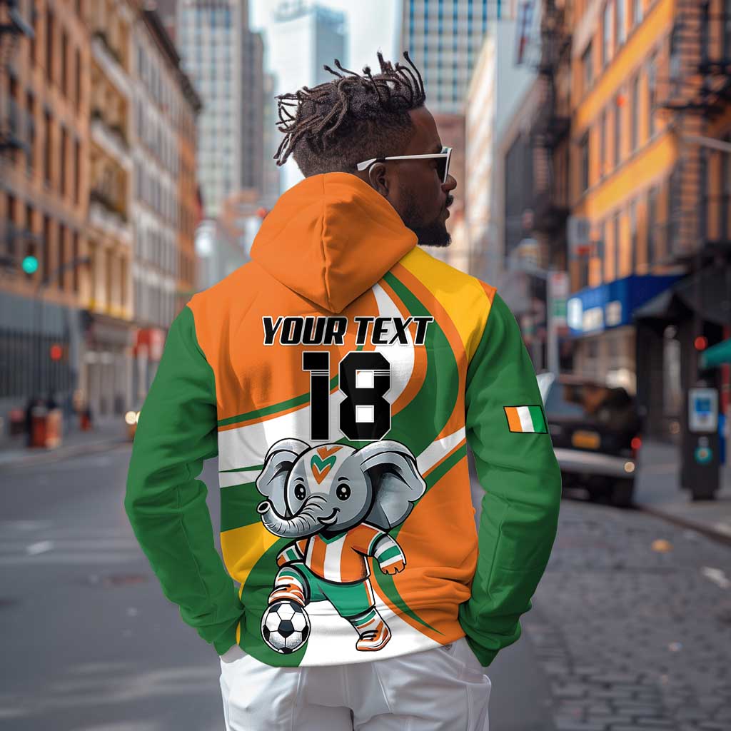 Custom Ivory Coast Football Hoodie Les Elephants Mascot - Wonder Print Shop