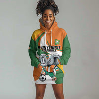 Custom Ivory Coast Football Hoodie Dress Les Elephants Mascot - Wonder Print Shop
