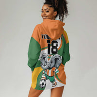 Custom Ivory Coast Football Hoodie Dress Les Elephants Mascot - Wonder Print Shop