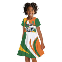 Custom Ivory Coast Football Kid Short Sleeve Dress Les Elephants Mascot LT18