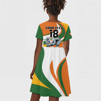 Custom Ivory Coast Football Kid Short Sleeve Dress Les Elephants Mascot LT18