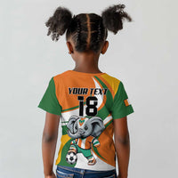 Custom Ivory Coast Football Kid T shirt Les Elephants Mascot LT18