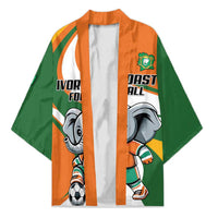 Custom Ivory Coast Football Kimono Les Elephants Mascot - Wonder Print Shop