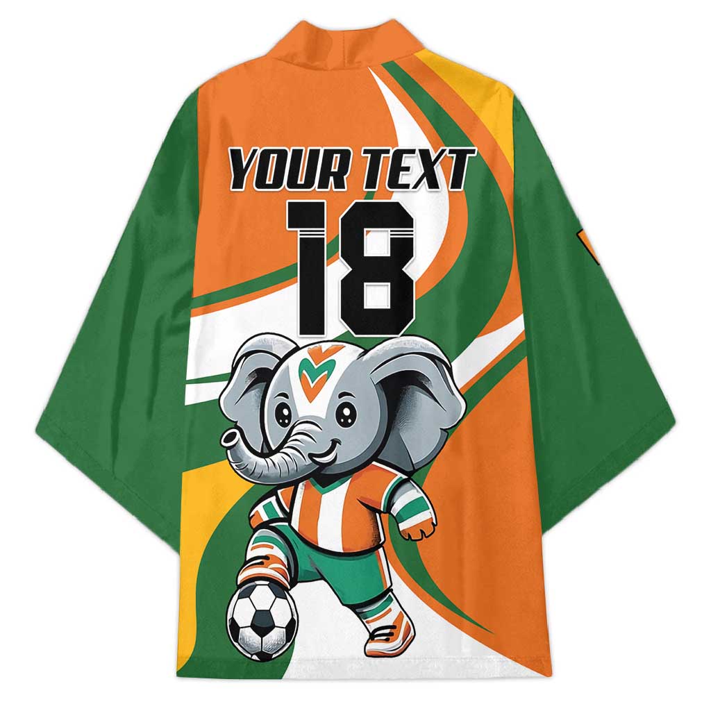 Custom Ivory Coast Football Kimono Les Elephants Mascot - Wonder Print Shop