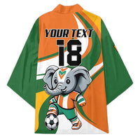 Custom Ivory Coast Football Kimono Les Elephants Mascot - Wonder Print Shop
