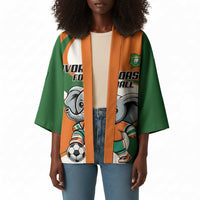 Custom Ivory Coast Football Kimono Les Elephants Mascot - Wonder Print Shop