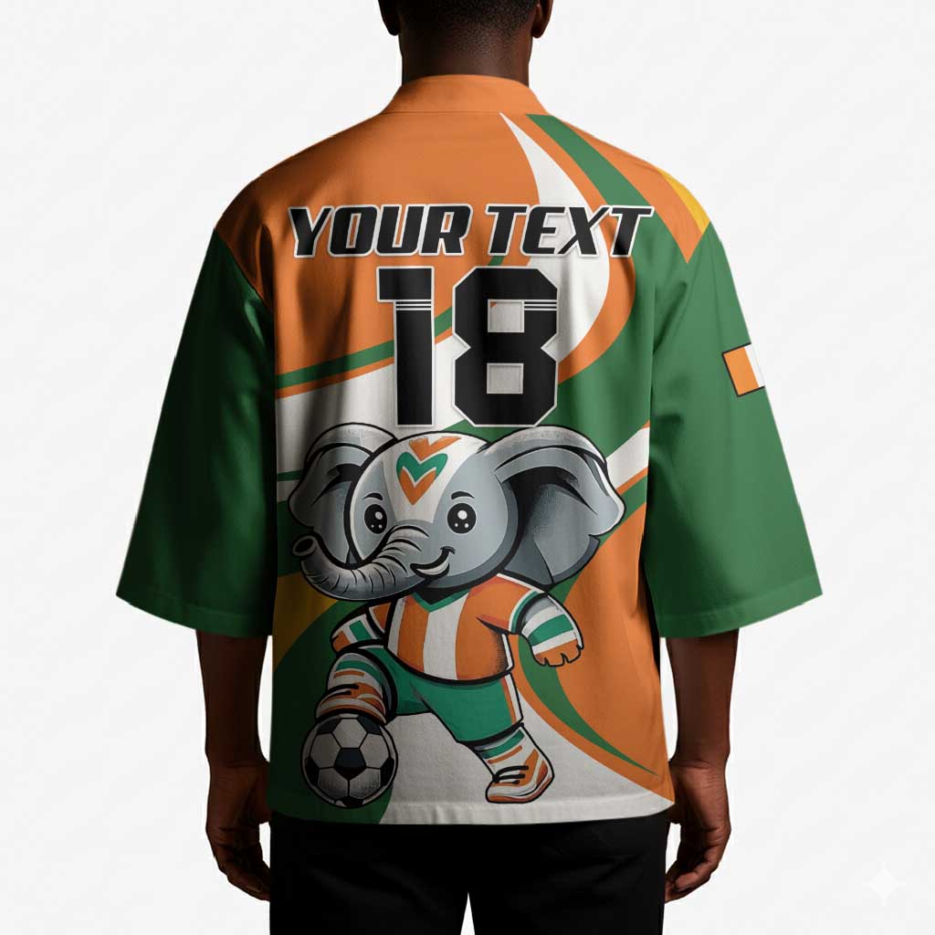 Custom Ivory Coast Football Kimono Les Elephants Mascot - Wonder Print Shop