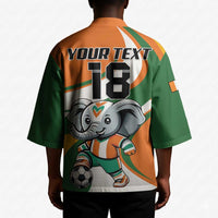 Custom Ivory Coast Football Kimono Les Elephants Mascot - Wonder Print Shop