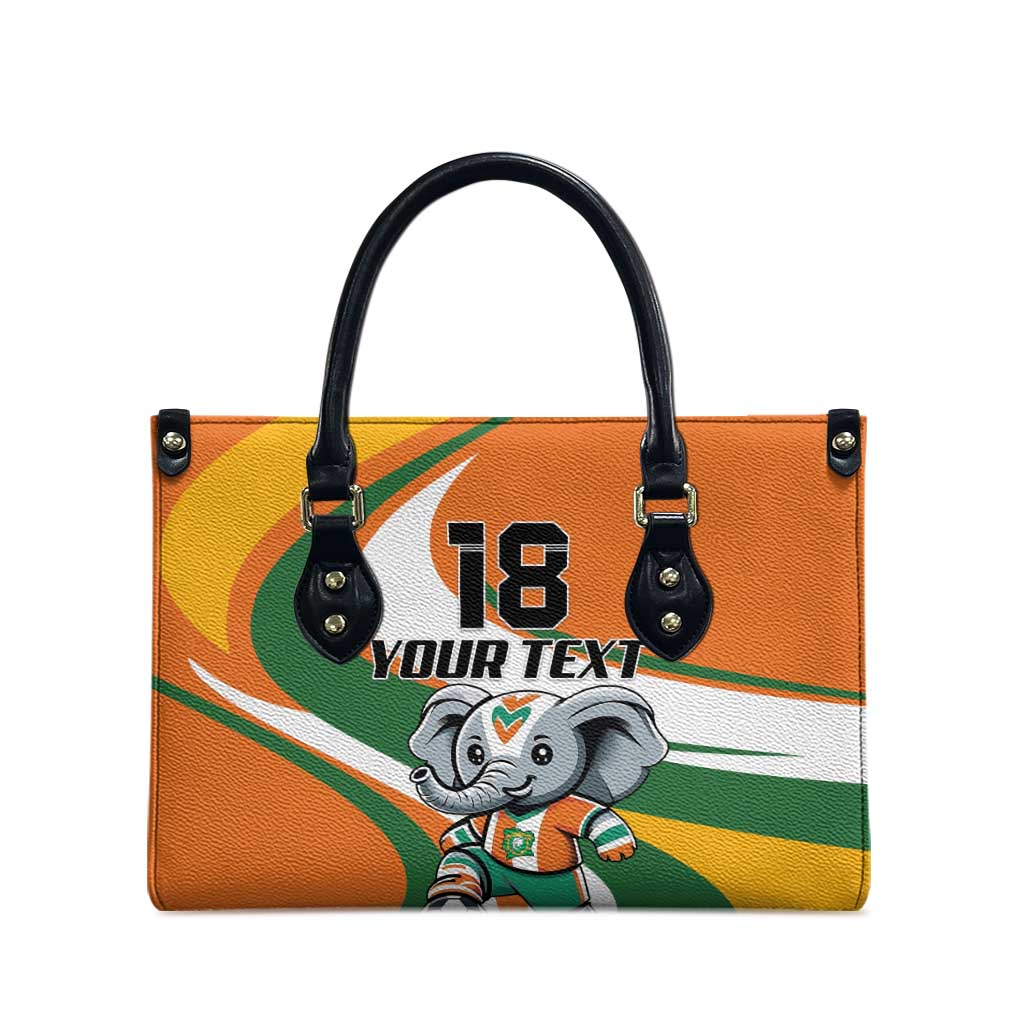 Custom Ivory Coast Football Leather Bag Les Elephants Mascot - Wonder Print Shop