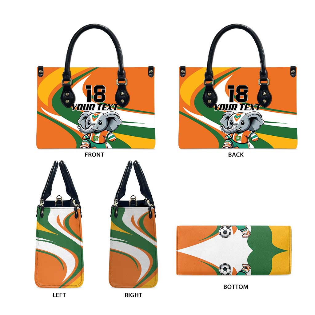 Custom Ivory Coast Football Leather Bag Les Elephants Mascot - Wonder Print Shop