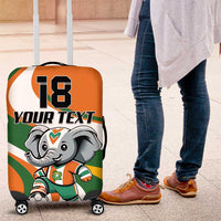 Custom Ivory Coast Football Luggage Cover Les Elephants Mascot - Wonder Print Shop