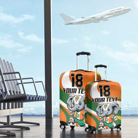 Custom Ivory Coast Football Luggage Cover Les Elephants Mascot - Wonder Print Shop