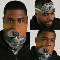 Custom Ivory Coast Football Neck Gaiter Les Elephants Mascot - Wonder Print Shop