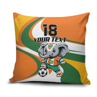 Custom Ivory Coast Football Pillow Cover Les Elephants Mascot - Wonder Print Shop