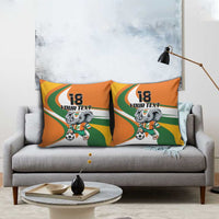 Custom Ivory Coast Football Pillow Cover Les Elephants Mascot - Wonder Print Shop