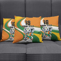 Custom Ivory Coast Football Pillow Cover Les Elephants Mascot - Wonder Print Shop