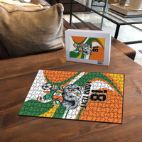 Custom Ivory Coast Football Puzzle Les Elephants Mascot - Wonder Print Shop