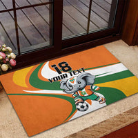 Custom Ivory Coast Football Rubber Doormat Les Elephants Mascot - Wonder Print Shop