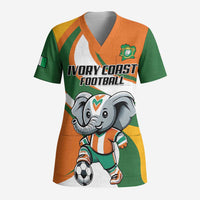 Custom Ivory Coast Football Scrub Top Les Elephants Mascot - Wonder Print Shop