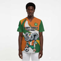 Custom Ivory Coast Football Scrub Top Les Elephants Mascot - Wonder Print Shop