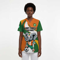 Custom Ivory Coast Football Scrub Top Les Elephants Mascot - Wonder Print Shop
