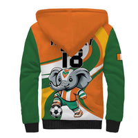 Custom Ivory Coast Football Sherpa Hoodie Les Elephants Mascot - Wonder Print Shop