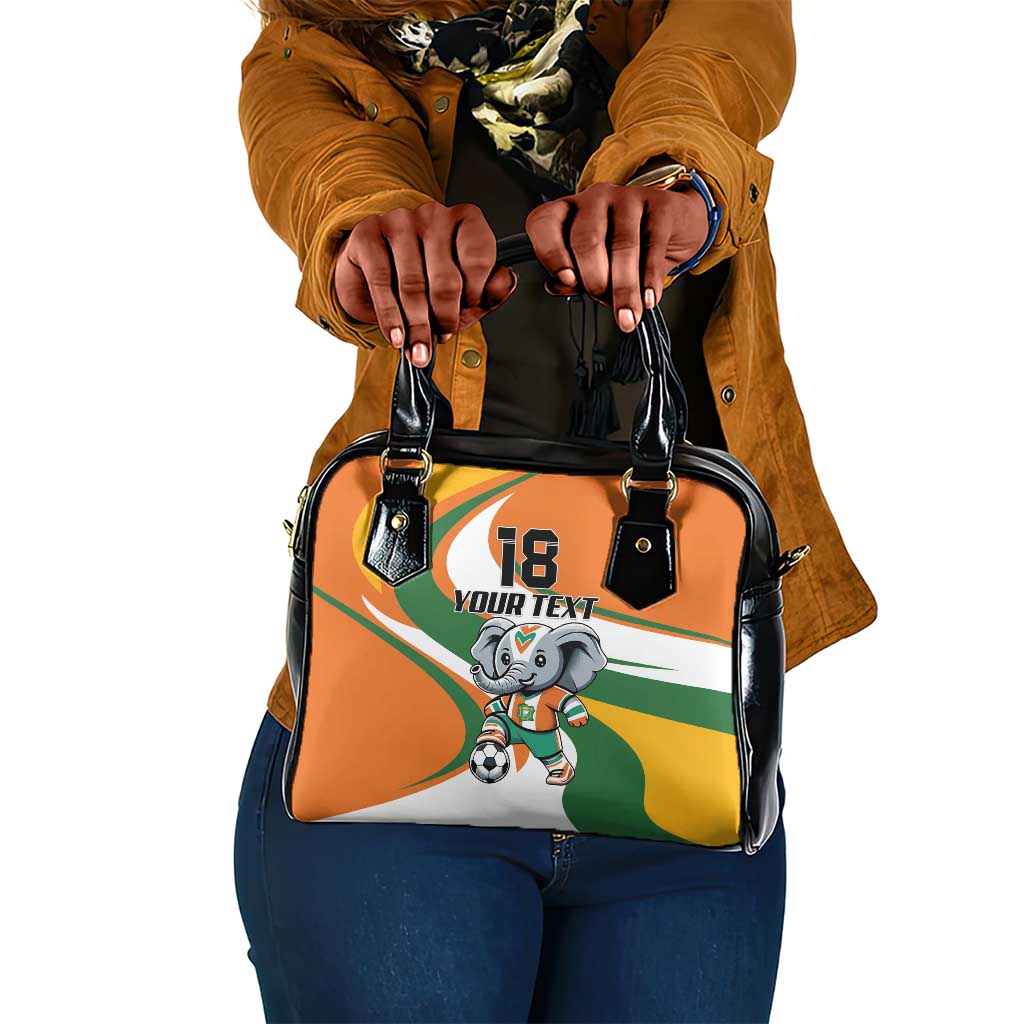Custom Ivory Coast Football Shoulder Handbag Les Elephants Mascot - Wonder Print Shop