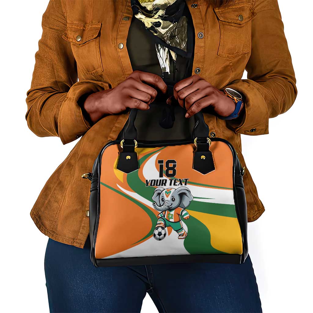 Custom Ivory Coast Football Shoulder Handbag Les Elephants Mascot - Wonder Print Shop