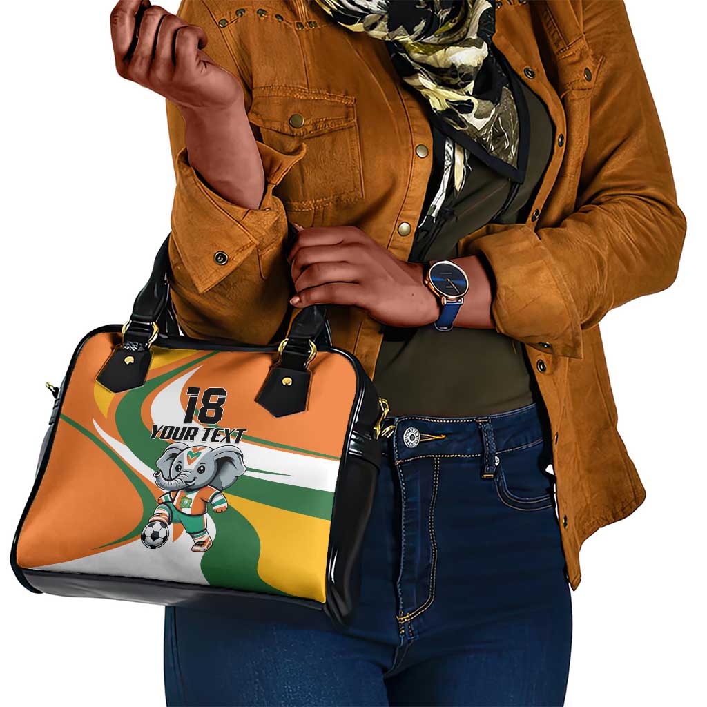 Custom Ivory Coast Football Shoulder Handbag Les Elephants Mascot - Wonder Print Shop