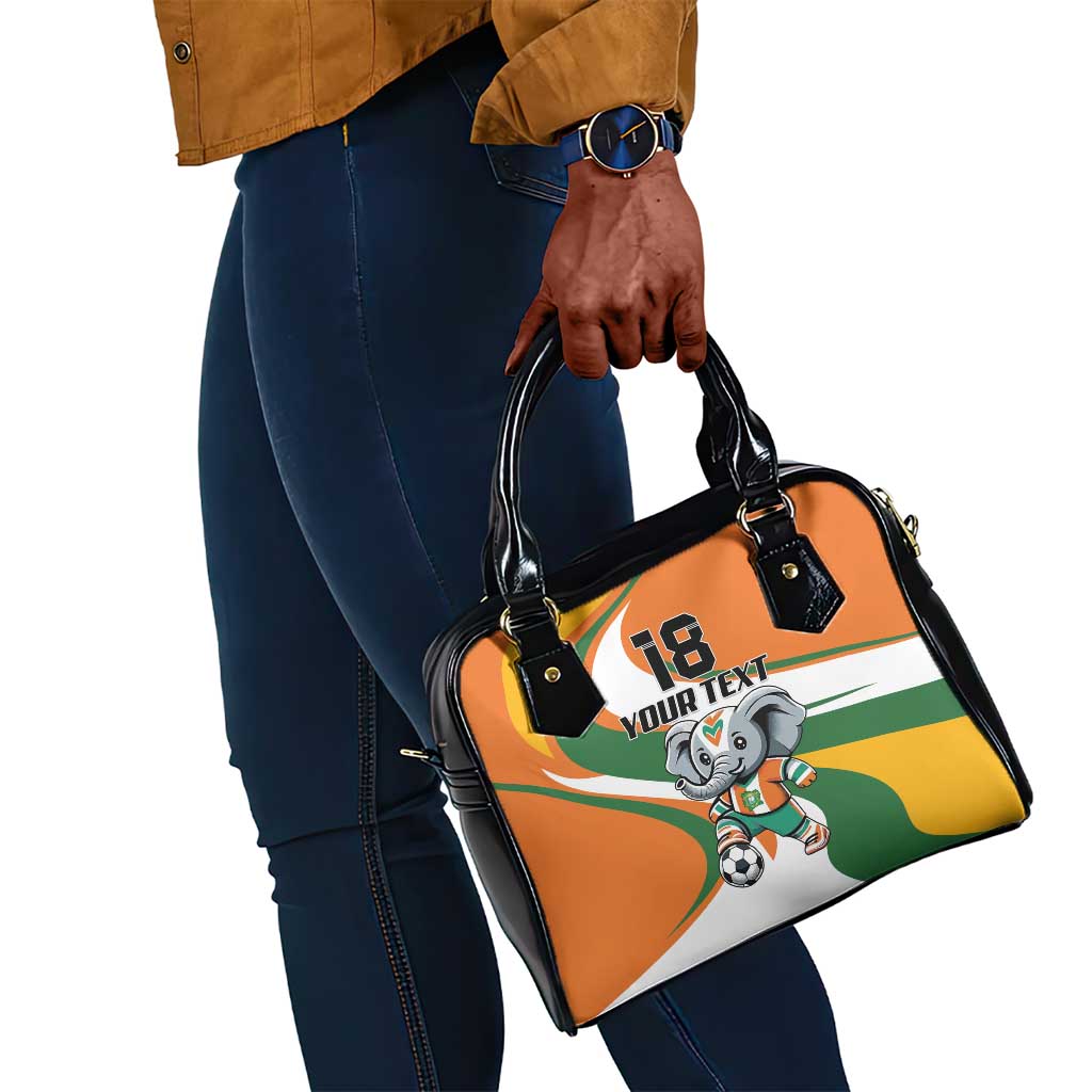 Custom Ivory Coast Football Shoulder Handbag Les Elephants Mascot - Wonder Print Shop