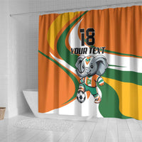 Custom Ivory Coast Football Shower Curtain Les Elephants Mascot - Wonder Print Shop
